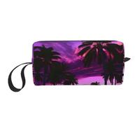 YQxwJL Bolsa de cosméticos de viaje con estampado de puesta de sol morada, regalos para mujeres, bolsas de maquillaje portátiles para mujeres, madre y hermana, Blanco, Talla única