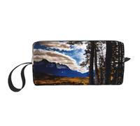 YQxwJL Bolsa de cosméticos de viaje con estampado de Rocky Mountain Range, regalos para mujeres, bolsas de maquillaje portátiles para mujeres, madre y hermana, Blanco, Talla única