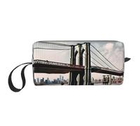 YQxwJL Bolsa de cosméticos de viaje con estampado del puente de Brooklyn, regalos para mujeres, bolsas de maquillaje portátiles para mujeres, madre y hermana, Blanco, Talla única