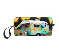 YQxwJL Bolsa de cosméticos de viaje con estampado You Make Me Happy Camper, regalos para mujeres, bolsas de maquillaje portátiles para mujeres, madre y hermana, Blanco, Talla única