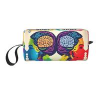 YQxwJL Bolsa de cosméticos de viaje con impresión de ventaja del cerebro izquierdo y derecho, regalos para mujeres, bolsas de maquillaje portátiles para mujeres, madre y hermana, Blanco, Talla única