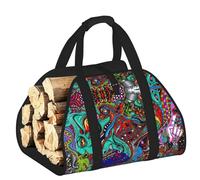 YQxwJL Bolsa de madera Oxford 600D con estampado abstracto de monstruos, resistente al agua, con asa reforzada