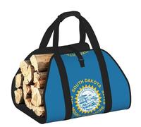 YQxwJL Bolsa de madera Oxford 600D con estampado de bandera de Dakota del Sur, resistente al agua, con asa reforzada