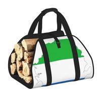 YQxwJL Bolsa de madera Oxford 600D con estampado de mapa de la bandera de Sierra Leona, resistente al agua, con asa reforzada
