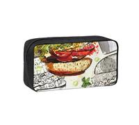 YQxwJL Caja de lápices con impresión de hamburguesas y tazas de comida divertida, estuche de gran capacidad, resistente al desgaste, organizador de bolígrafos, bolsa para maquillaje de oficina