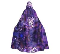 YQxwJL Capa con capucha con estampado de mariposa 1 para adultos, disfraz largo unisex para bruja, cosplay, fiesta de máscaras