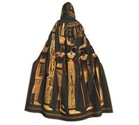 YQxwJL Capa con capucha de Halloween con estampado de jeroglífico egipcio antiguo, para hombres y mujeres, mago, vampiro, caballero, disfraz de capa