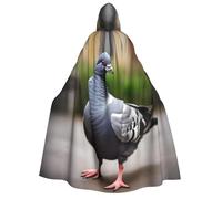 YQxwJL Capa con capucha de Halloween con estampado de paloma gris para adultos, hombres y mujeres, disfraz de mago, vampiro, caballero