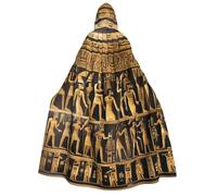 YQxwJL Capa con capucha de Halloween con estampado jeroglífico de Egipto, para hombres y mujeres, mago, vampiro, caballero, disfraz de capa