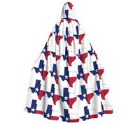 YQxwJL Capa con capucha para hombres y mujeres, disfraz de mago y caballero vampiro con estampado de mapa de la bandera del estado de Texas