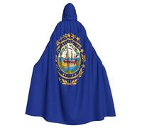 YQxwJL Capa con capucha para mujer, con estampado de bandera del estado de New Hampshire, abrigo largo para invierno, disfraz de cosplay