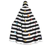 YQxwJL Capa con capucha unisex con estampado de lunares y arcoíris con purpurina en blanco y negro, capa de carnaval con capucha para disfraz de cosplay de cuervo de bruja