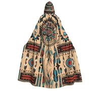 YQxwJL Capa larga con capucha con estampado de nativos americanos, para disfraces de Navidad, carnaval, fiesta