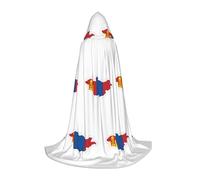 YQxwJL Capa larga con capucha para adolescentes, con diseño de mapa de la bandera de Mongolia, disfraz de bruja, vampiro, bruja, mago
