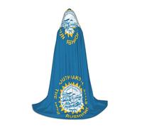 YQxwJL Capa larga con capucha para adolescentes, con estampado de bandera de Dakota del Sur, disfraz de bruja, vampiro, bruja, mago