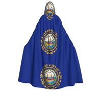 YQxwJL Capa larga con capucha y estampado de la bandera del estado de New Hampshire para disfraces de fiesta de carnaval de Navidad