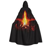 YQxwJL Capa larga con capucha y estampado de volcán para disfraces de Navidad, carnaval, fiesta