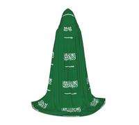 YQxwJL Capa larga unisex con capucha y estampado de la bandera de Arabia Saudita para Halloween, para fiestas, bailes de máscaras, juego de rol