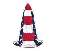 YQxwJL Capa larga unisex con capucha y estampado de la bandera del estado de Carolina del Norte, para Halloween, para fiestas, bailes de máscaras, juego de rol