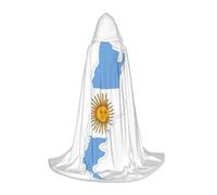 YQxwJL Capa larga y cálida con capucha para adolescentes, disfraz de bruja, vampiro, bruja, disfraz de mago con diseño de mapa de la bandera argentina