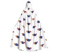 YQxwJL Capa unisex con capucha con estampado de mapa de la bandera de Mongolia, capa de carnaval con capucha para disfraz de cosplay de cuervo brujo