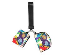 YQxwJL Carteras pequeñas con estampado de ventaja de cerebro izquierdo y derecho para mujer, llavero de doble bolsa, bolsa de muñeca para deportes al aire libre, bolsa de muñeca con cremallera