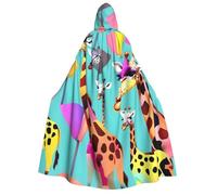 YQxwJL Colorido disfraz de jirafa para amantes de los amantes de la jirafa, túnica con capucha para adultos, hombres, mujeres, mago, vampiro, caballero, disfraz de capa