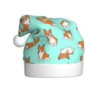 YQxwJL Corgi - Bonito sombrero de Papá Noel con estampado de perro, sombreros de Navidad de felpa, sombreros festivos para fiestas de Navidad, uso diario