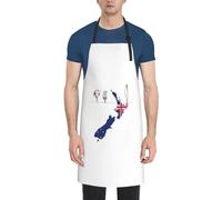YQxwJL Delantal con estampado de mapa de la bandera de Nueva Zelanda con bolsillos para hombres y mujeres, delantal ajustable adecuado para chefs camareros horneados