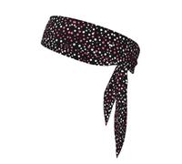 YQxwJL Diademas con estampado de lunares negros para hombres y mujeres, bandas ajustables para el sudor, bandas para el cabello para deportes