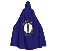 YQxwJL Disfraz de carnaval con estampado de la bandera del estado de Kentucky, regalo para hombres y mujeres, capa medieval con capucha, ropa de abrigo