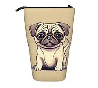 YQxwJL Divertido Pug Pug Perro Perro Impreso Bolsa de Lápices Telescópica Estuche para Lápices Soporte para Lápices Lindo Estuche para Adultos