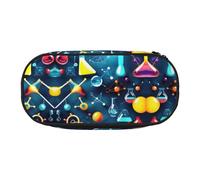 YQxwJL Estuche de gran capacidad con estampado abstracto de ciencia química, color negro, bolsa organizadora para lápices, oficina y universidad