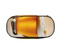 YQxwJL Estuche de gran capacidad con estampado de espuma de cerveza, color negro, bolsa organizadora para lápices, oficina o universidad