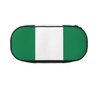 YQxwJL Estuche de gran capacidad con estampado de la bandera de Nigeria, color negro, bolsa organizadora para lápices y oficina