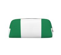 YQxwJL Estuche de lápices de gran capacidad con cremallera de cuero duradero, diseño de la bandera de Nigeria para viajes de oficina, dorado, talla única, Bolsa