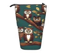 YQxwJL Estuche de lápices telescópico con estampado de búho mágico, estuche para lápices emergente, portalápices de pie, lindo estuche para lápices para adultos