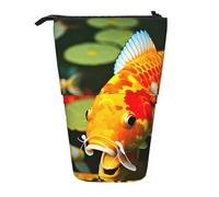 YQxwJL Estuche de lápices telescópico con estampado de peces koi hermosos japoneses, estuche para lápices de pie, bonito estuche para lápices para adultos