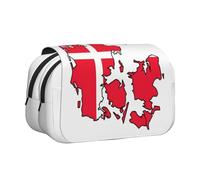 YQxwJL Estuche organizador con estampado de mapa de bandera danesa, gran capacidad, portátil, con cremallera, para oficina y hogar