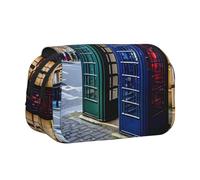 YQxwJL Estuche organizador de lápices con estampado de cabina de teléfono británico, gran capacidad, portátil, con cremallera, para oficina y hogar, Negro, One Size, Morden