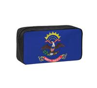 YQxwJL Estuche para lápices con estampado de bandera del estado de Dakota del Norte, gran capacidad, resistente al desgaste, bolsa organizadora para maquillaje de oficina