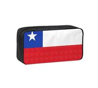YQxwJL Estuche para lápices con estampado de la bandera de Chile de gran capacidad, resistente al desgaste, bolsa organizadora para maquillaje de oficina