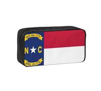 YQxwJL Estuche para lápices con estampado de la bandera del estado de Carolina del Norte, gran capacidad, resistente al desgaste, bolsa organizadora para maquillaje de oficina