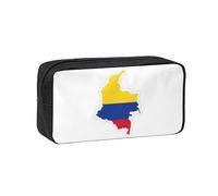 YQxwJL Estuche para lápices con impresión de mapa de la bandera de Colombia de gran capacidad, resistente al desgaste, organizador de bolígrafos, bolsa para maquillaje de oficina