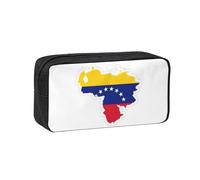 YQxwJL Estuche para lápices con impresión de mapa de la bandera de Venezuela, estuche de gran capacidad, resistente al desgaste, bolsa organizadora para maquillaje de oficina