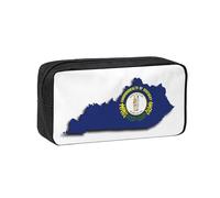 YQxwJL Estuche para lápices con impresión de mapa de la bandera del estado de Kentucky de gran capacidad, resistente al desgaste, bolsa organizadora para maquillaje de oficina