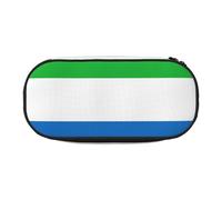 YQxwJL Estuche para lápices de gran capacidad con estampado de bandera de Sierra Leona, color negro, bolsa organizadora para lápices para oficina o universidad