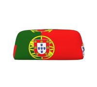 YQxwJL Estuche para lápices de gran capacidad con estampado de bandera portuguesa, estuche para lápices con cremallera, bolsa de cuero duradero para oficina, viajes, Dorado, One Size, Bolsa