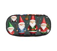 YQxwJL Estuche para lápices de gran capacidad con estampado de gnomos divertidos de Navidad, color negro, bolsa organizadora para lápices, oficina o universidad