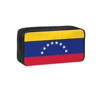 YQxwJL Estuche para lápices de gran capacidad con estampado de la bandera de Venezuela, bolsa para lápices de tela Oxford 600D con cremallera resistente, suministros escolares